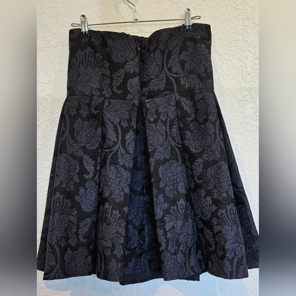 Zara Jacquard Fit and Flare Bustier Dress Size Large in Navy - Picture 3 of 4